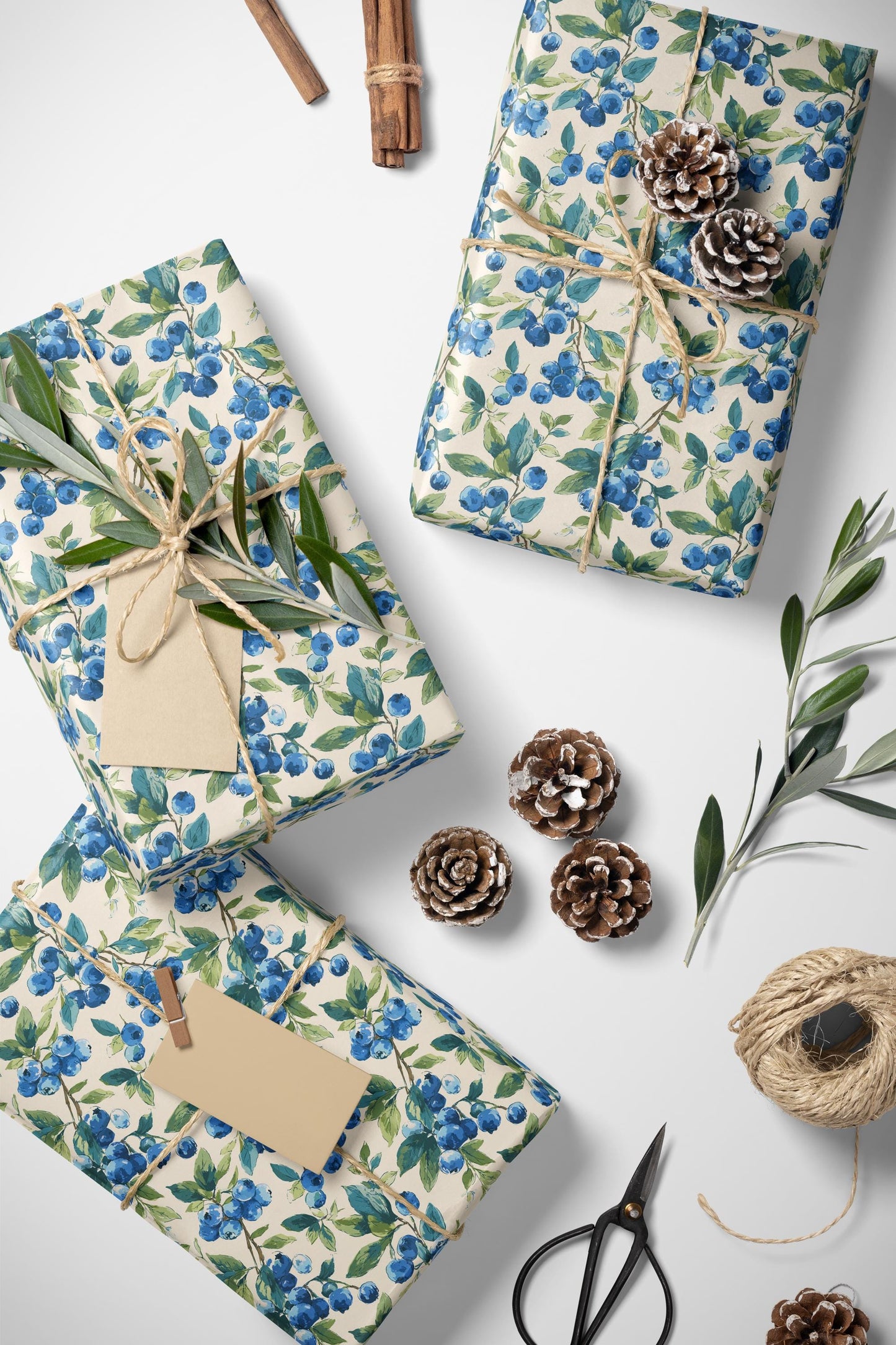 Farmers Market Wrapping Paper Roll Farm Fresh Blueberries Rustic Country Fruit Eco Friendly Farmhouse Kitchen Gift Wrap #28