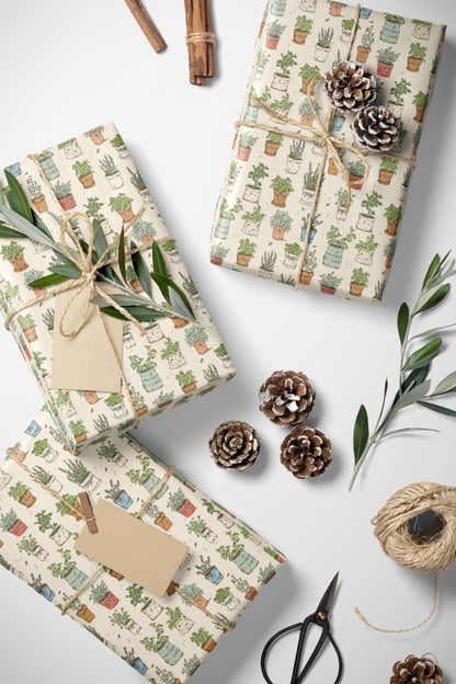 Farmers Market Wrapping Paper Roll Rustic Farmhouse Kitchen Herbs Basil Parsley Rosemary Eco Friendly Country Gift Wrap #42