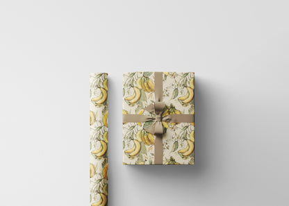 Farmers Market Wrapping Paper Roll Rustic Farmhouse Bananas Fruit Design Eco Friendly Country Kitchen Tropical Gift Wrap #49