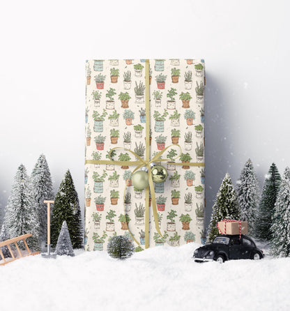 Farmers Market Wrapping Paper Roll Rustic Farmhouse Kitchen Herbs Basil Parsley Rosemary Eco Friendly Country Gift Wrap #42