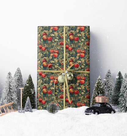 Farmers Market Wrapping Paper Roll Farm Fresh Tomatoes Illustration Rustic Country Veggies Eco Kitchen Organic Gift Wrap #16