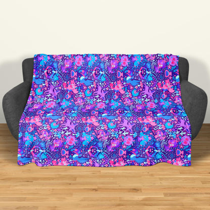 Espeon and Cosmog Fleece Blanket, Cozy Throw for Bedroom Living Room, Soft Cotton Bedding,  Home Decor Throw Blanket, Espeon Blanket Gifts