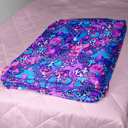 Espeon and Cosmog Fleece Blanket, Cozy Throw for Bedroom Living Room, Soft Cotton Bedding,  Home Decor Throw Blanket, Espeon Blanket Gifts