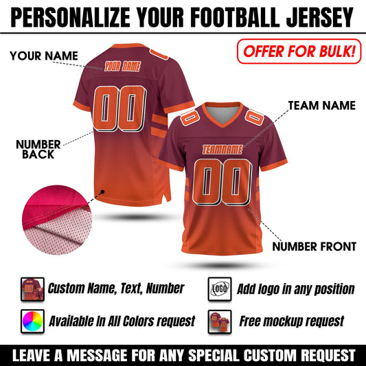 Custom Football Uniform Team Name number, Personalized Concert Outfit Football fan tee Gift for Men Women Kid Big Size Available