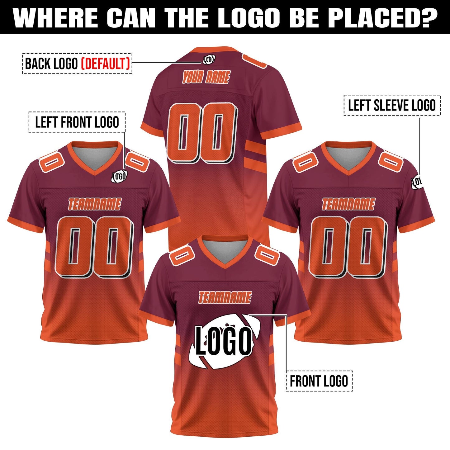 Custom Football Uniform Team Name number, Personalized Concert Outfit Football fan tee Gift for Men Women Kid Big Size Available