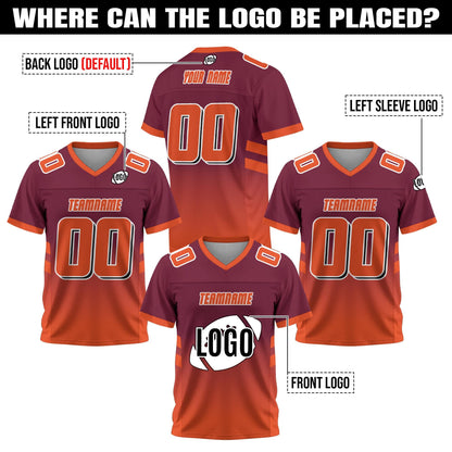 Custom Football Uniform Team Name number, Personalized Concert Outfit Football fan tee Gift for Men Women Kid Big Size Available