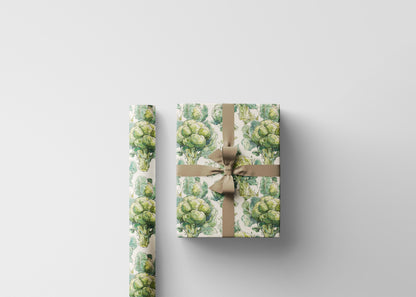 Farmers Market Wrapping Paper Roll Eco Rustic Broccoli Design Farm Fresh Vegetable Farmhouse Country Kitchen Gift Wrap #67