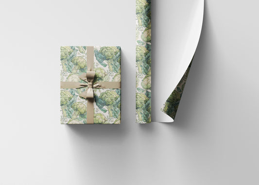 Farmers Market Wrapping Paper Roll Rustic Country Kitchen Broccoli Farm Fresh Vegetables Eco Farmhouse Organic Gift Wrap #68