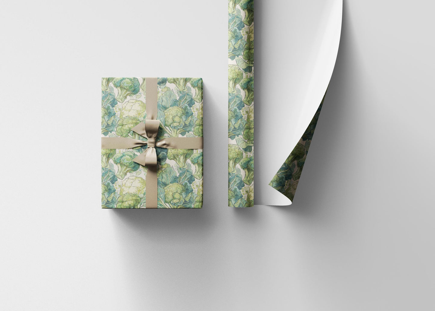 Farmers Market Wrapping Paper Roll Rustic Farmhouse Broccoli Illustration Eco Friendly Cou-3a20-422f-a288-526d113001cc_1_wrapping_paper_fill