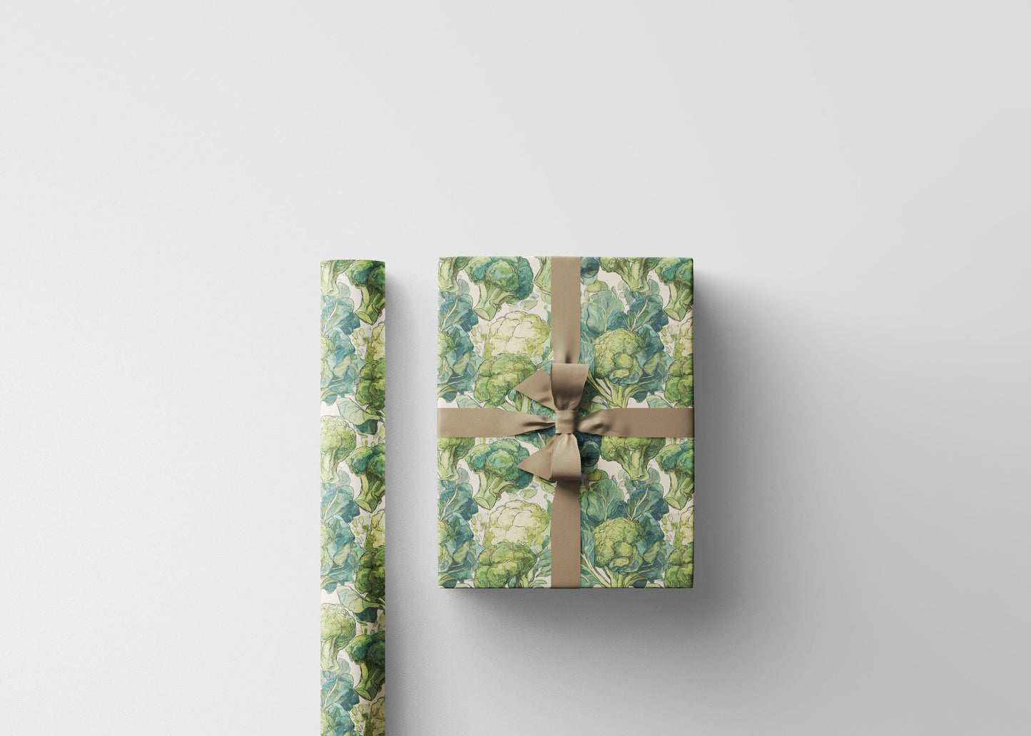 Farmers Market Wrapping Paper Roll Rustic Farmhouse Broccoli Illustration Eco Friendly Cou-3a20-422f-a288-526d113001cc_1_wrapping_paper_fill