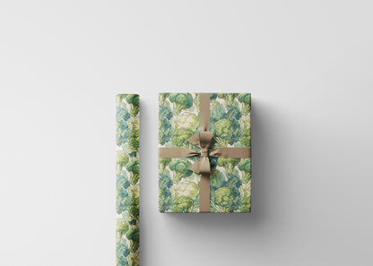 Farmers Market Wrapping Paper Roll Rustic Farmhouse Broccoli Illustration Eco Friendly Cou-3a20-422f-a288-526d113001cc_1_wrapping_paper_fill