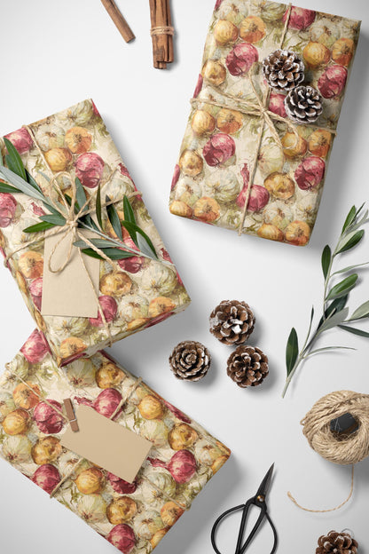 Farmers Market Wrapping Paper Roll Rustic Farmhouse Onions Illustration Eco Friendly Country Kitchen Organic Gift Wrap #78