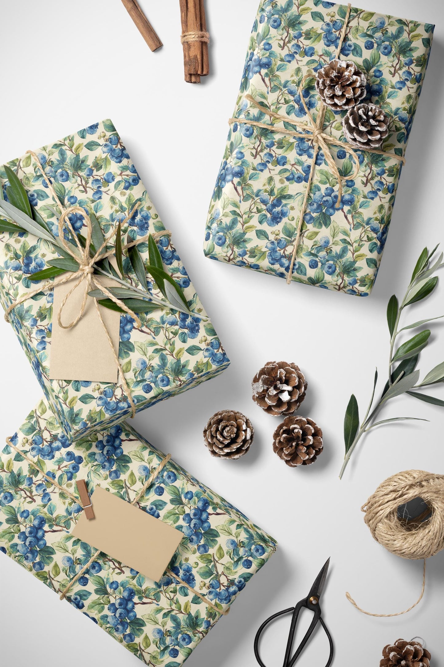 Farmers Market Wrapping Paper Roll Rustic Farmhouse Blueberries Illustration Eco Friendly -c7b0-4982-b801-7d3880581c9e_1_wrapping_paper_fill