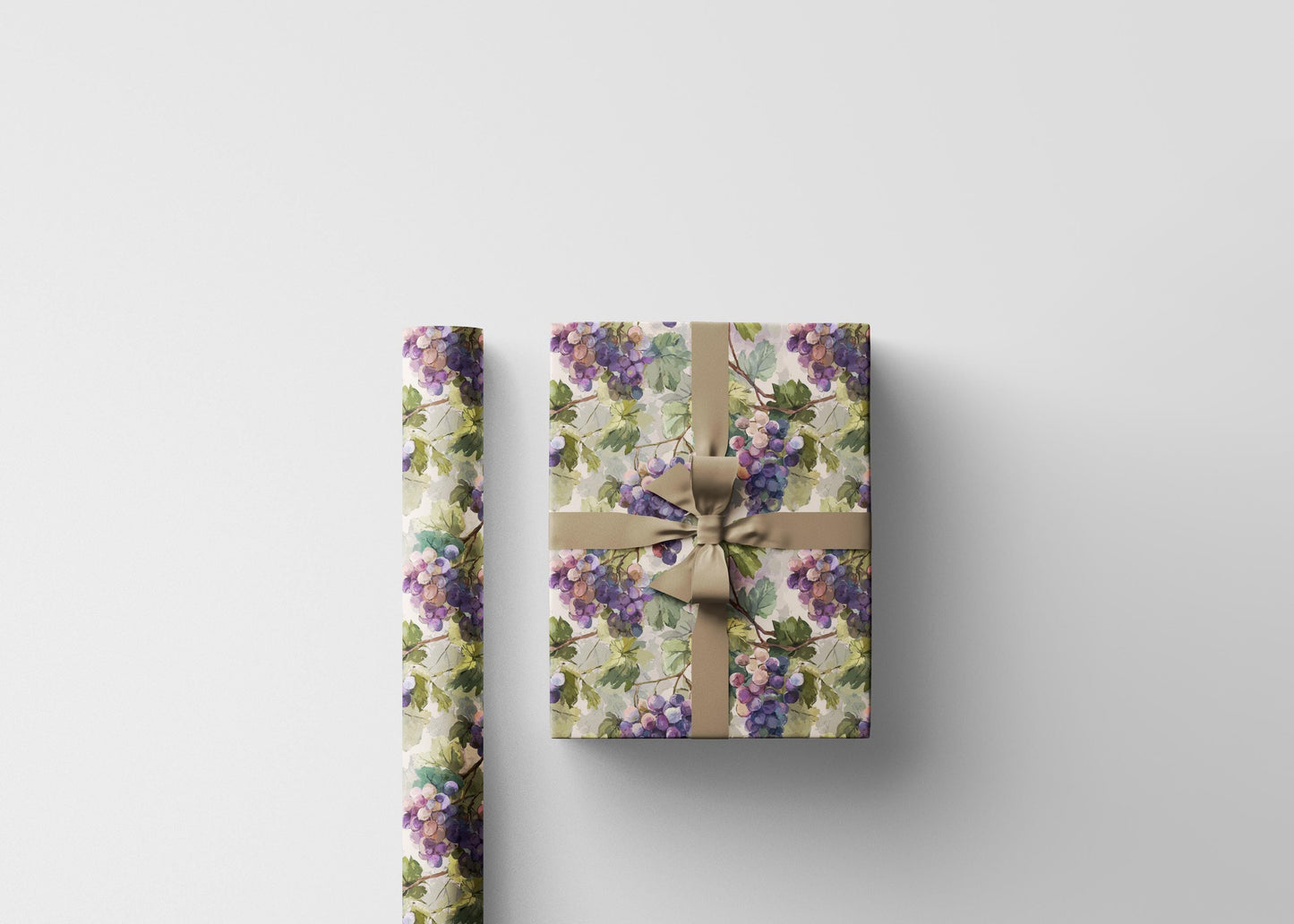 Farmers Market Wrapping Paper Roll Farmhouse Rustic Grapes Design Vineyard Fruit Eco Kitchen Country Organic Gift Wrap #53