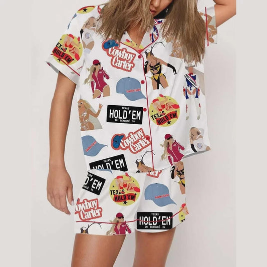 Beyonce Texas Hold’em Cowboy Carter Satin Pajama Set  Pajamas Set