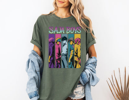 Saja Boys Boy Band Shirt, Kpop Demon Hunters Movie Shirt, Bootleg Retro Movie Shirt, Demon Hunters Merch Shirt, Kpop Saja Boys Shirt