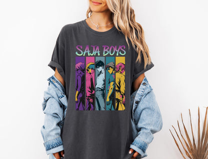 Saja Boys Boy Band Shirt, Kpop Demon Hunters Movie Shirt, Bootleg Retro Movie Shirt, Demon Hunters Merch Shirt, Kpop Saja Boys Shirt