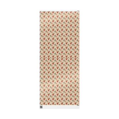 Vintage Christmas Wrapping Paper Roll, Scandinavian Retro Style Gift Wrap, Custom Holiday Paper Sheet #12