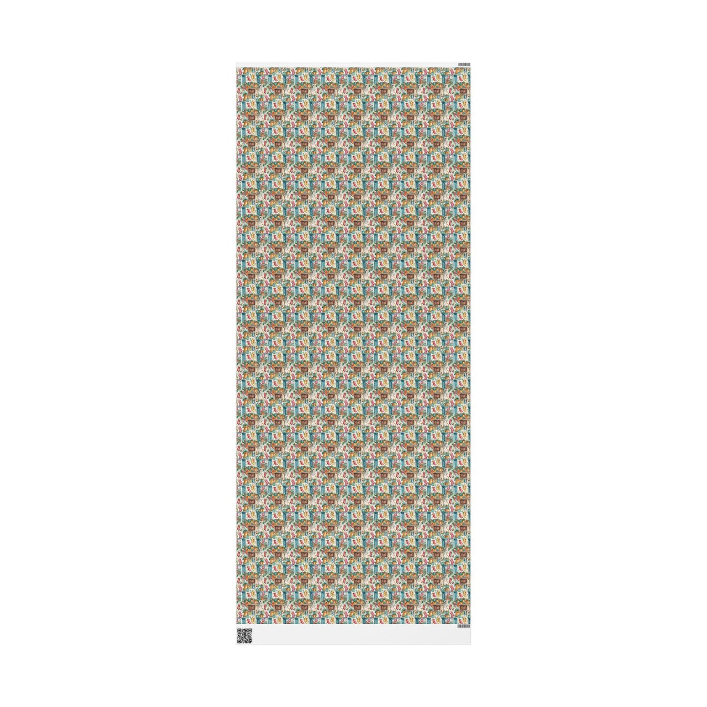 Vintage Christmas Wrapping Paper Roll, Holiday Gift Wrap with Retro Design, Custom Printed Paper #19