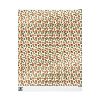 Vintage Christmas Wrapping Paper Roll, Custom Retro Holiday Gift Wrap with Swedish-Inspired Print #26