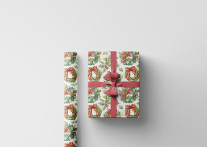 Vintage Christmas Wrapping Paper Roll, Retro Holiday Gift Wrap, Custom Christmas Packaging, Swedish Winter Print #1