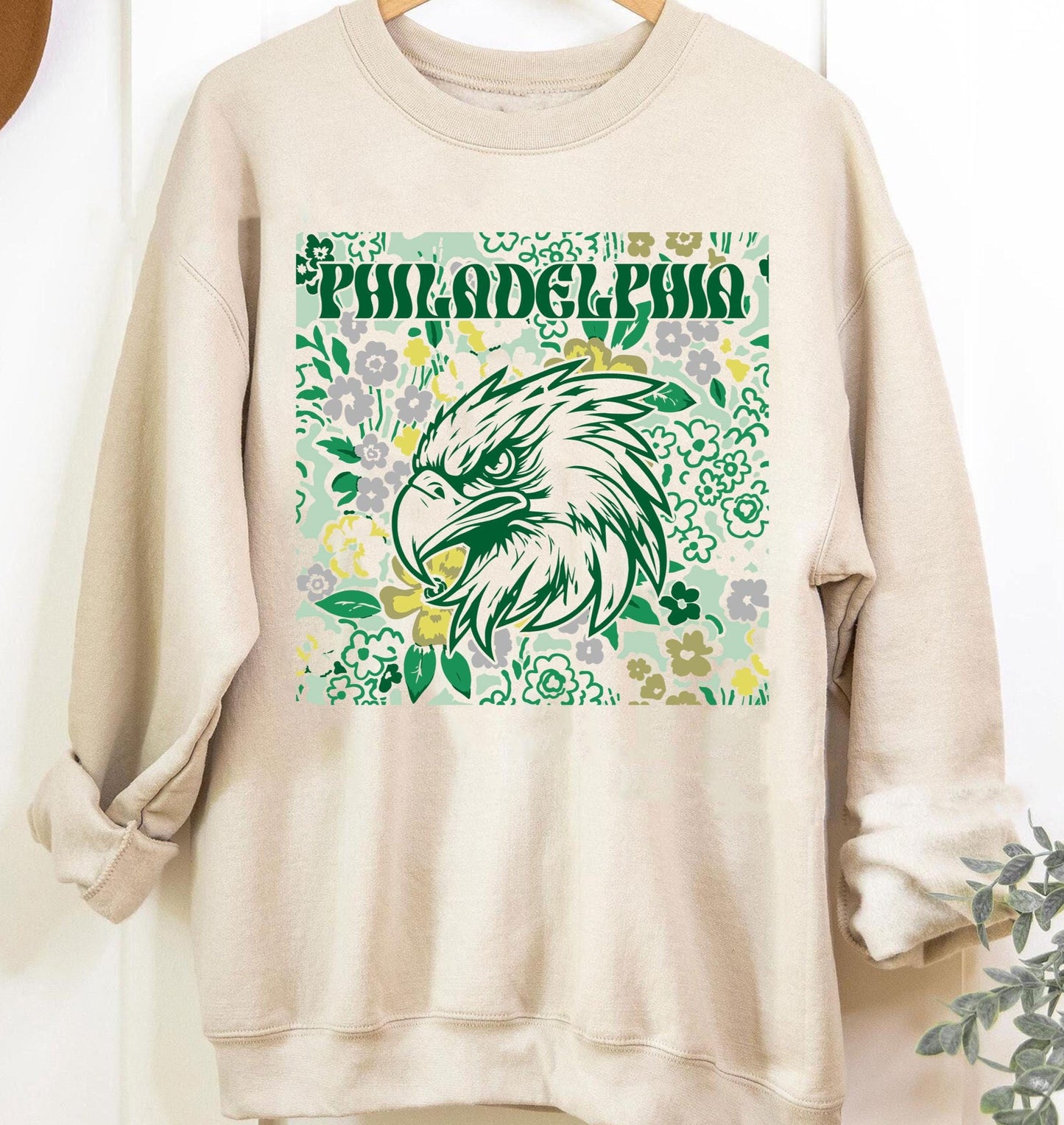 Philadelphia Team Mascot Shirt, Floral Spirit Mascot Sweatshirt, Game Day Tee, Abstract Flower Football Sports Shirt, Cheerleader Gift Shirt