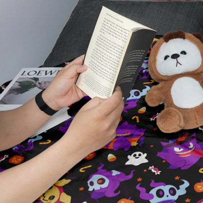 Mewtwo and Eevee Blanket, Kawaii Fleece Blanket, Cozy Baby Blanket, Space Throw Blanket, Cotton Fleece Bedding Decor, Mewtwo Blanket Gifts