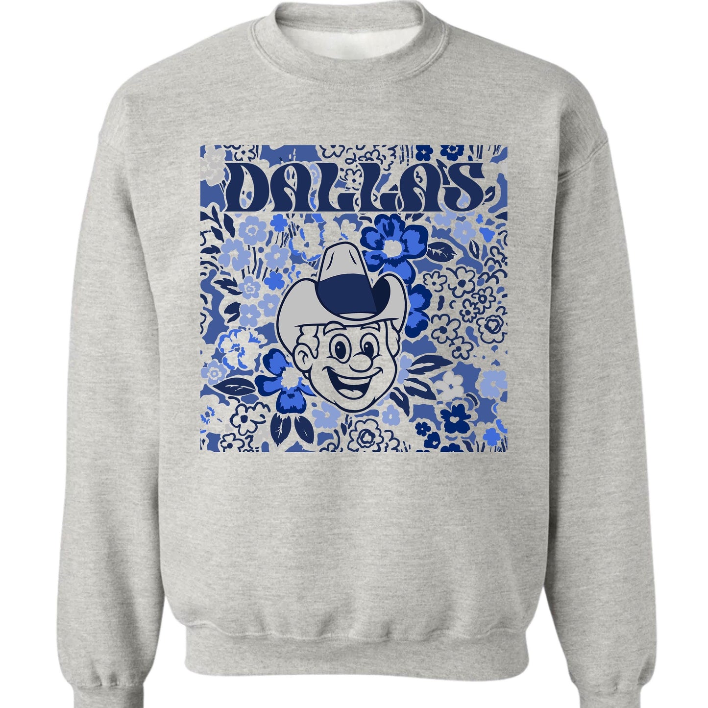 Dallas Team Mascot Shirt, Floral Spirit Mascot Sweatshirt, Game Day Tee, Abstract Flower Football Sports Shirt, Cheerleader Gift Shirt