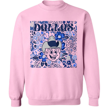 Dallas Team Mascot Shirt, Floral Spirit Mascot Sweatshirt, Game Day Tee, Abstract Flower Football Sports Shirt, Cheerleader Gift Shirt