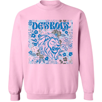 Detroit Team Mascot Shirt, Floral Spirit Mascot Sweatshirt, Game Day Tee, Abstract Flower Football Sports Shirt, Cheerleader Gift Shirt