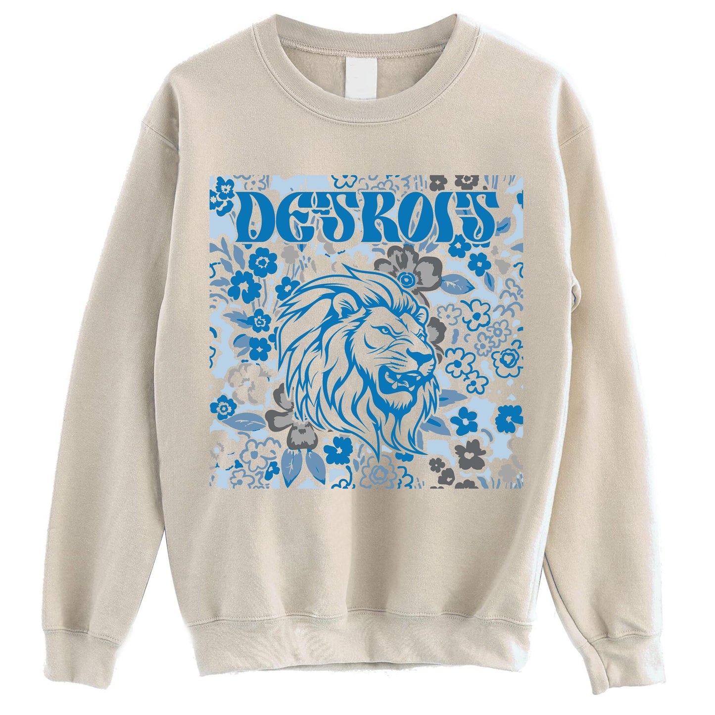 Detroit Team Mascot Shirt, Floral Spirit Mascot Sweatshirt, Game Day Tee, Abstract Flower Football Sports Shirt, Cheerleader Gift Shirt