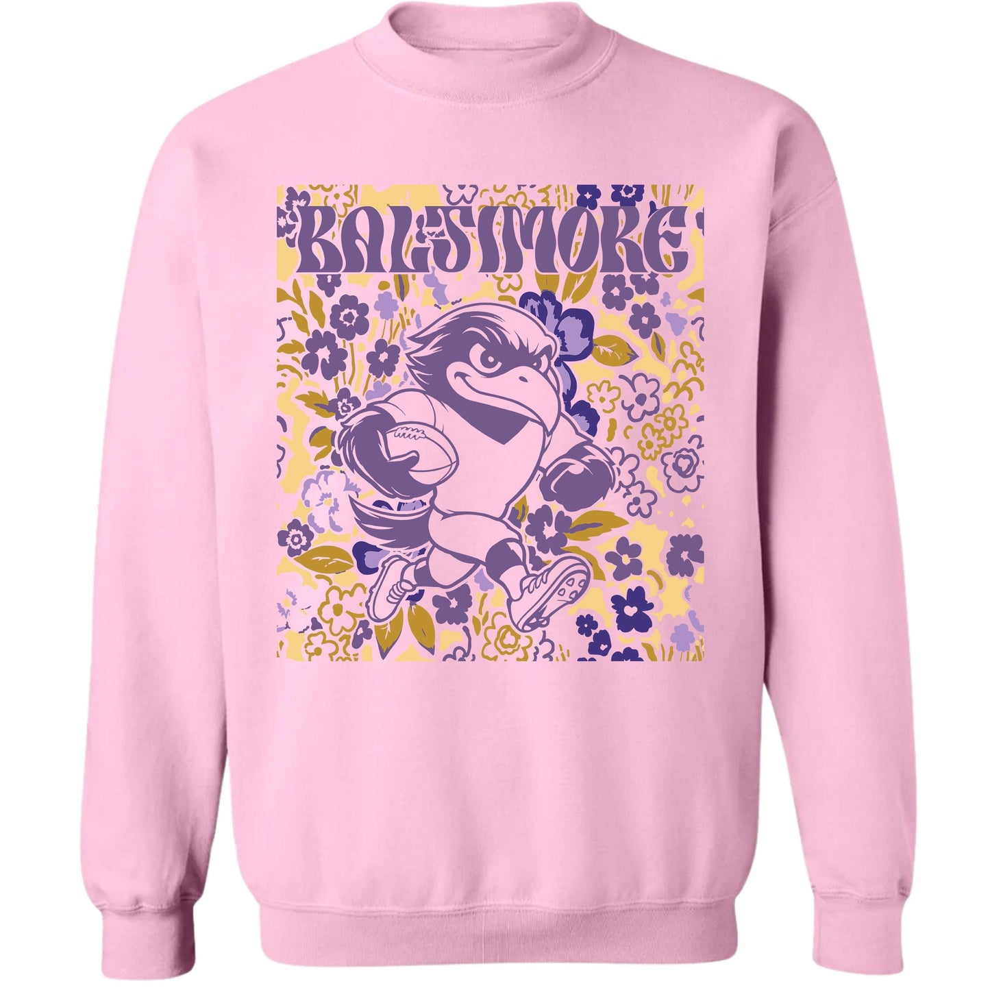 Baltimore Team Mascot Shirt, Floral Spirit Mascot Sweatshirt, Game Day Tee, Abstract Flower Football Sports Shirt, Cheerleader Gift Shirt