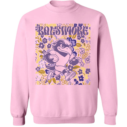 Baltimore Team Mascot Shirt, Floral Spirit Mascot Sweatshirt, Game Day Tee, Abstract Flower Football Sports Shirt, Cheerleader Gift Shirt