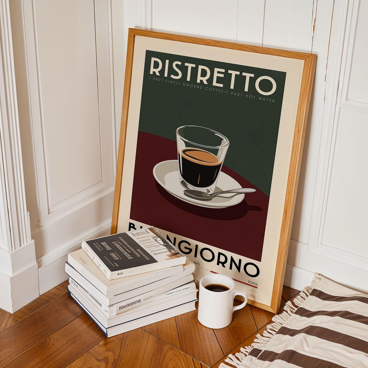 Ristretto Coffee Poster, Kitchen Coffee Bar Art Print, Coffee Bar Sign | Vintage Coffee Poster | Coffee Gift for Coffee Lover