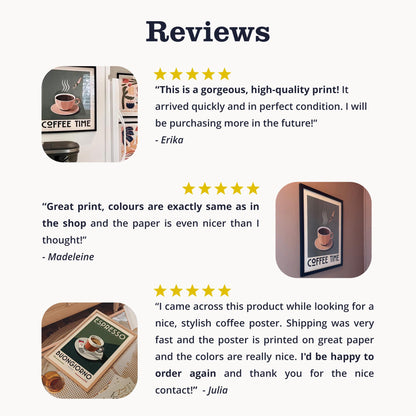 Caffe Latte Coffee Poster, Kitchen Coffee Bar Art Print, Coffee Bar Sign | Vintage Coffee Poster | Coffee Gift for Coffee Lover