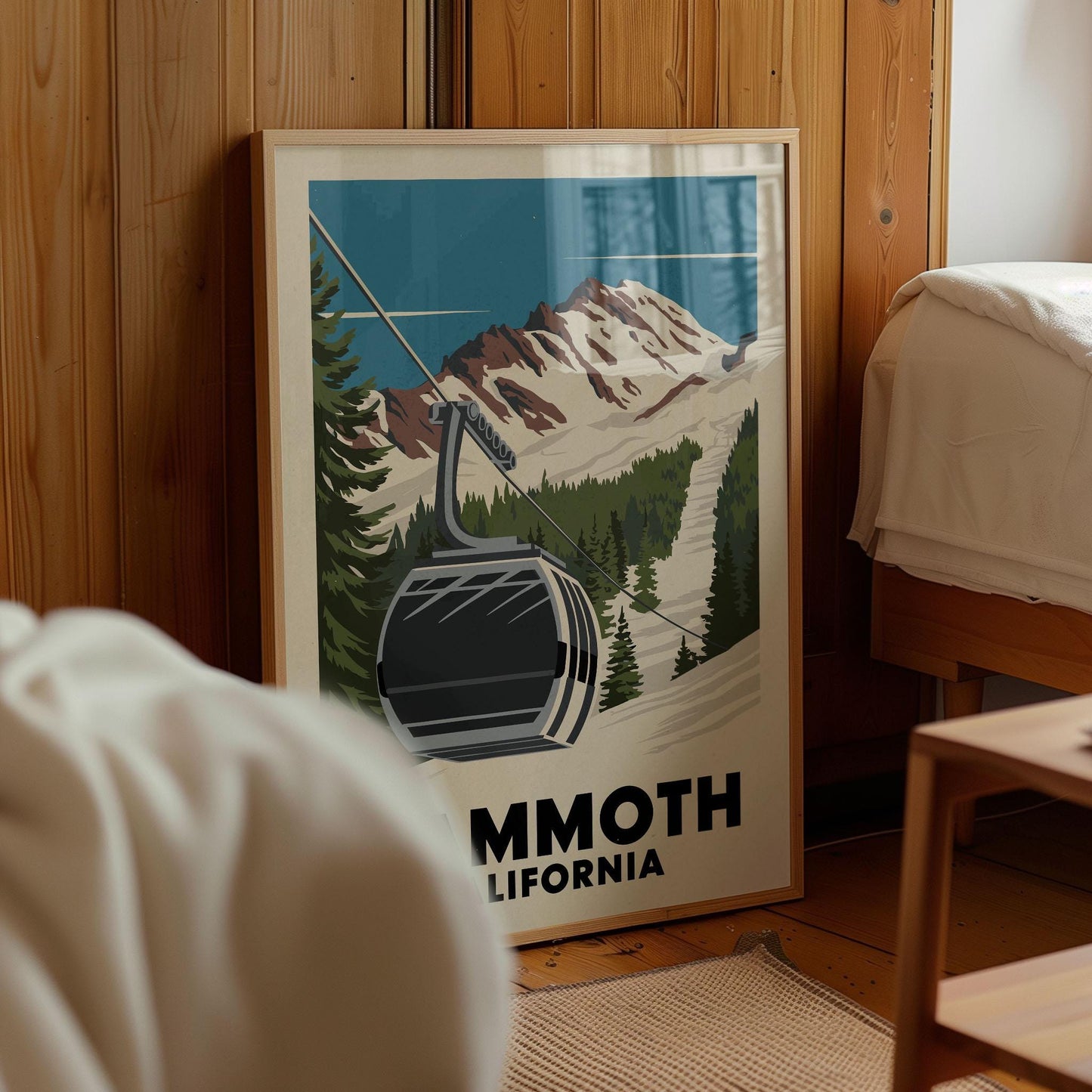 Mammoth California Ski Poster, Ski Wall Art | Vintage Ski Poster | Gift for Skiers and Snowboarders