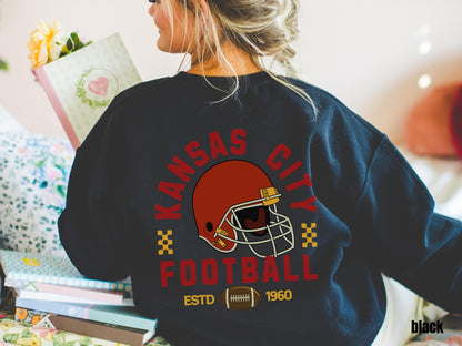 Kansas City Football Vintage Style Shirt, Kansas City Football Crewneck Sweatshirt, Football Shirt, Kansas City Fan Gifts