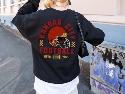 Kansas City Football Vintage Style Shirt, Kansas City Football Crewneck Sweatshirt, Football Shirt, Kansas City Fan Gifts