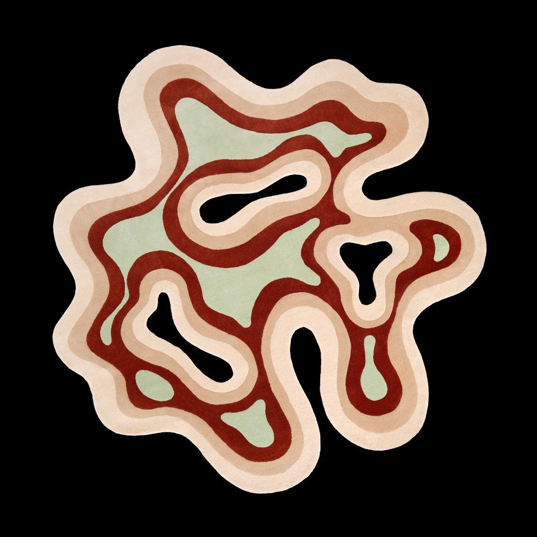 Hand-Tufted New Zealand Wool Valley Rug: Irregular Lichen Design