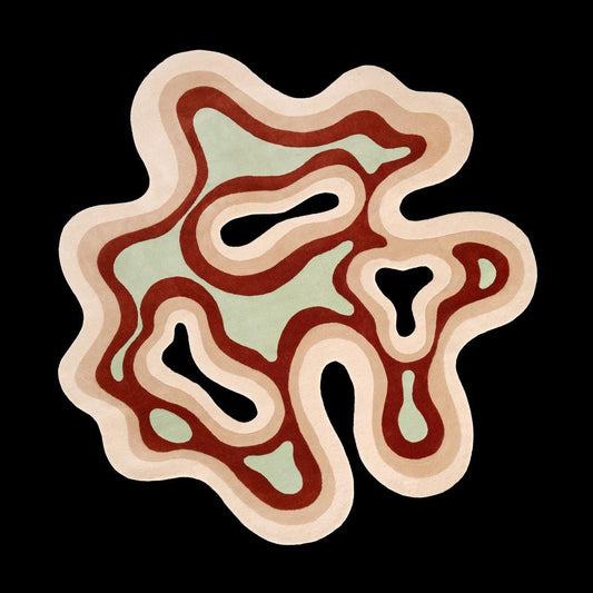 Hand-Tufted New Zealand Wool Valley Rug: Irregular Lichen Design