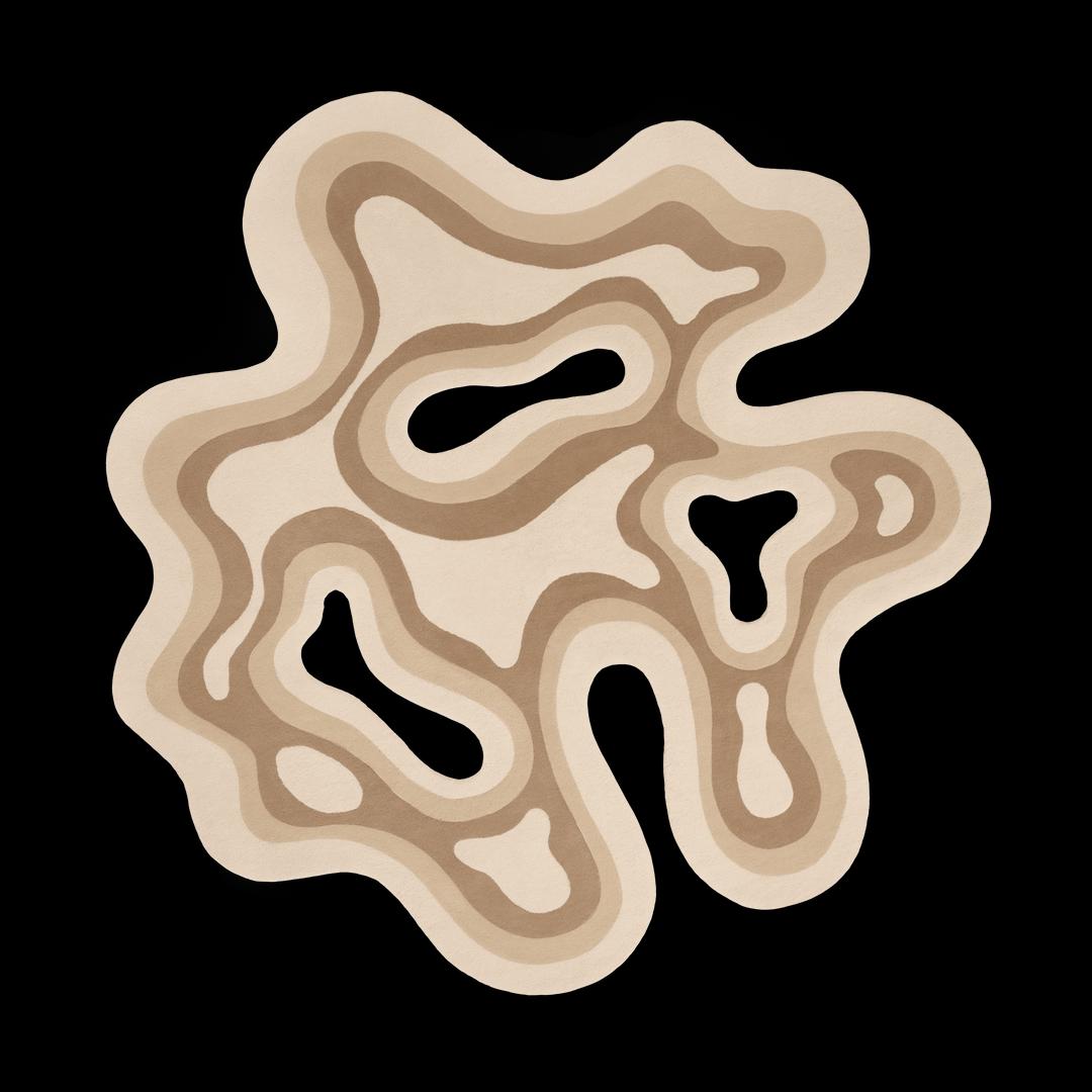 Hand-Tufted New Zealand Wool Valley Rug: Irregular Lichen Design