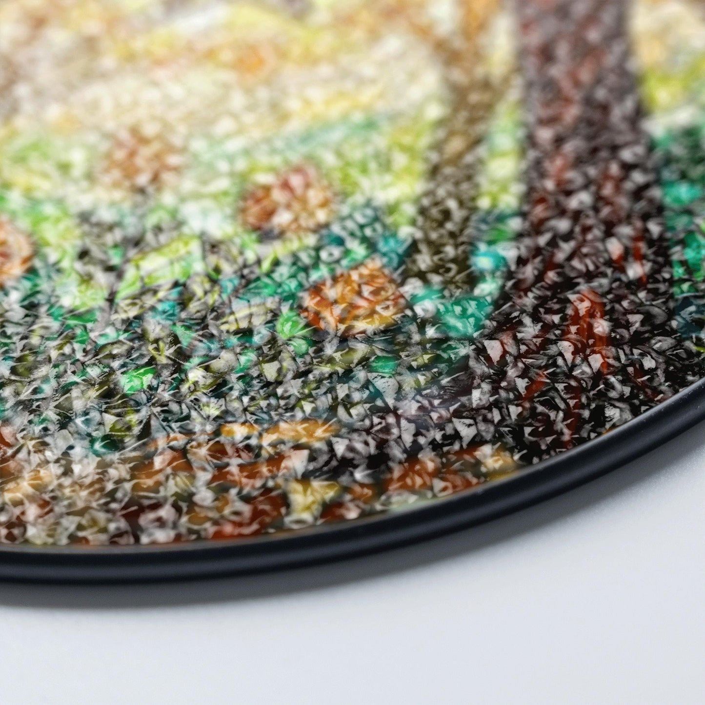 Forest trees stained glass suncatcher with pentacle art window decor gift for Halloween or pagan friend