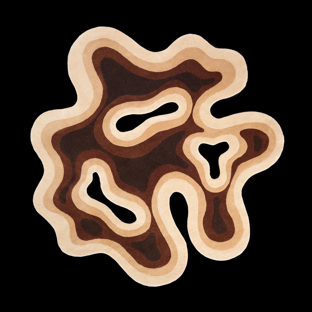 Hand-Tufted New Zealand Wool Valley Rug: Irregular Lichen Design