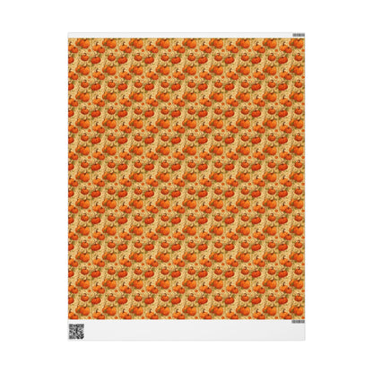 Farmers Market Wrapping Paper Roll Rustic Farmhouse Pumpkins Illustration Eco Friendly Country Kitchen Fall Gift Wrap #87