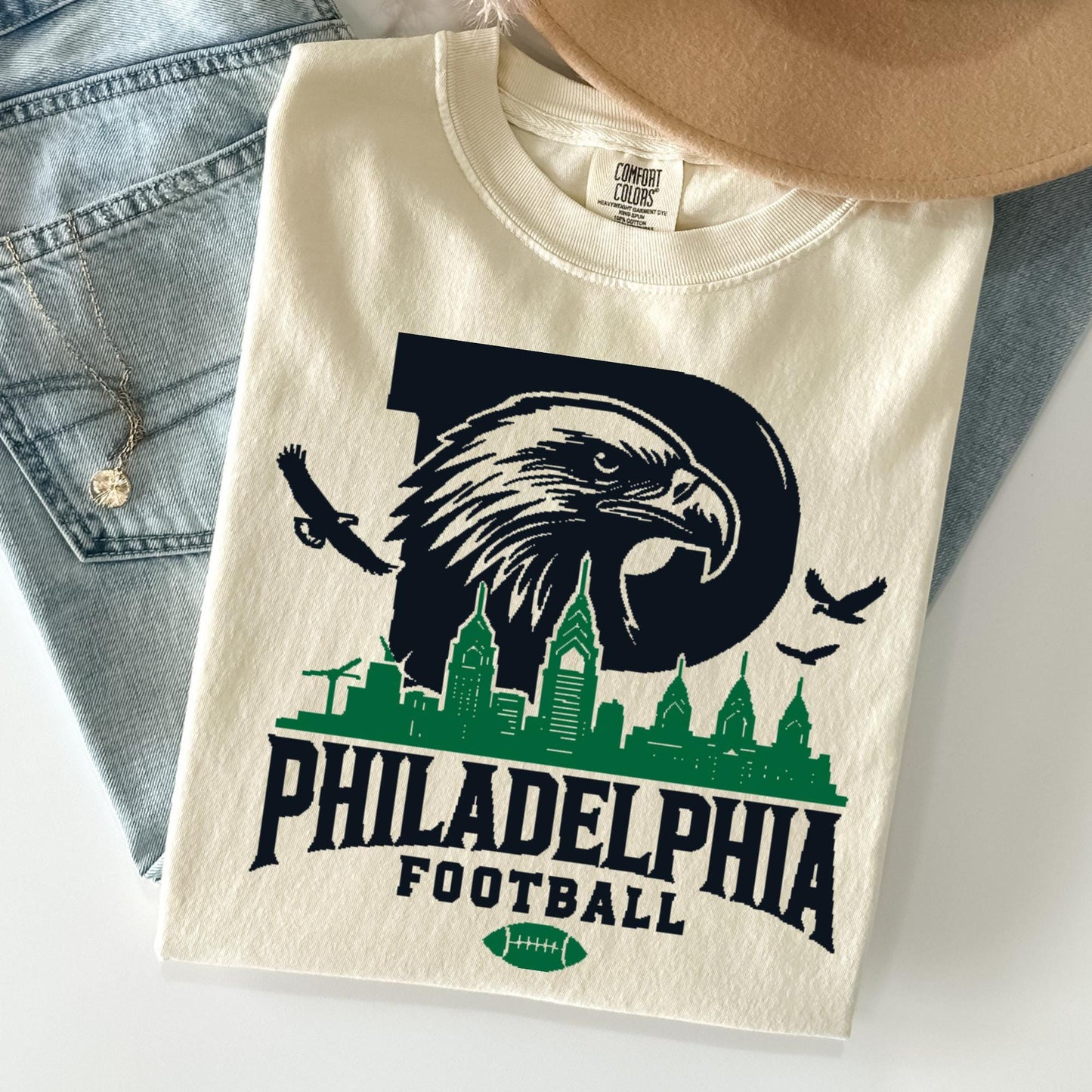 Philadelphia Football Comfort Colors Shirt, Philadelphia Game Day Shirt, Eagles Mascot Tee, Old School Eagles Football Shirt, Game Day Gift