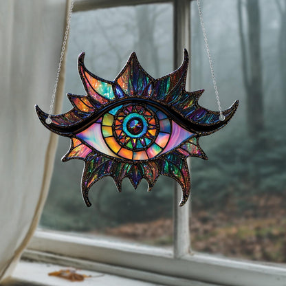 Mystical All Seeing Eye Hanging Window Decor, Gothic Witchy Ornament, Spiritual Occult Home Decoration, Halloween Magic Gift for Her