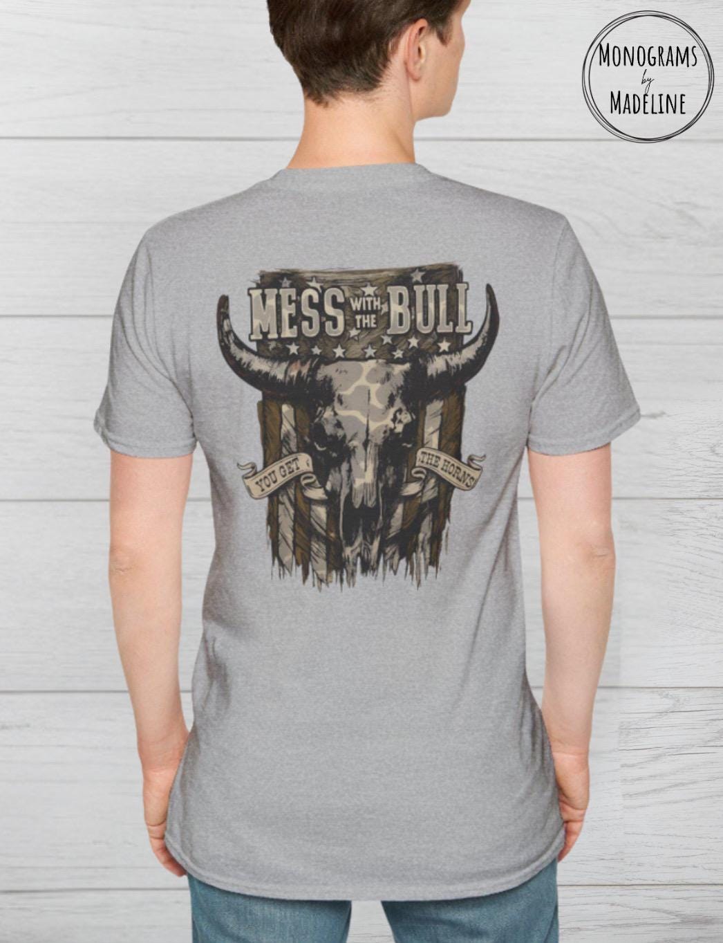 Western Bull Skull Graphic Tee - Cowboy Rodeo Shirt