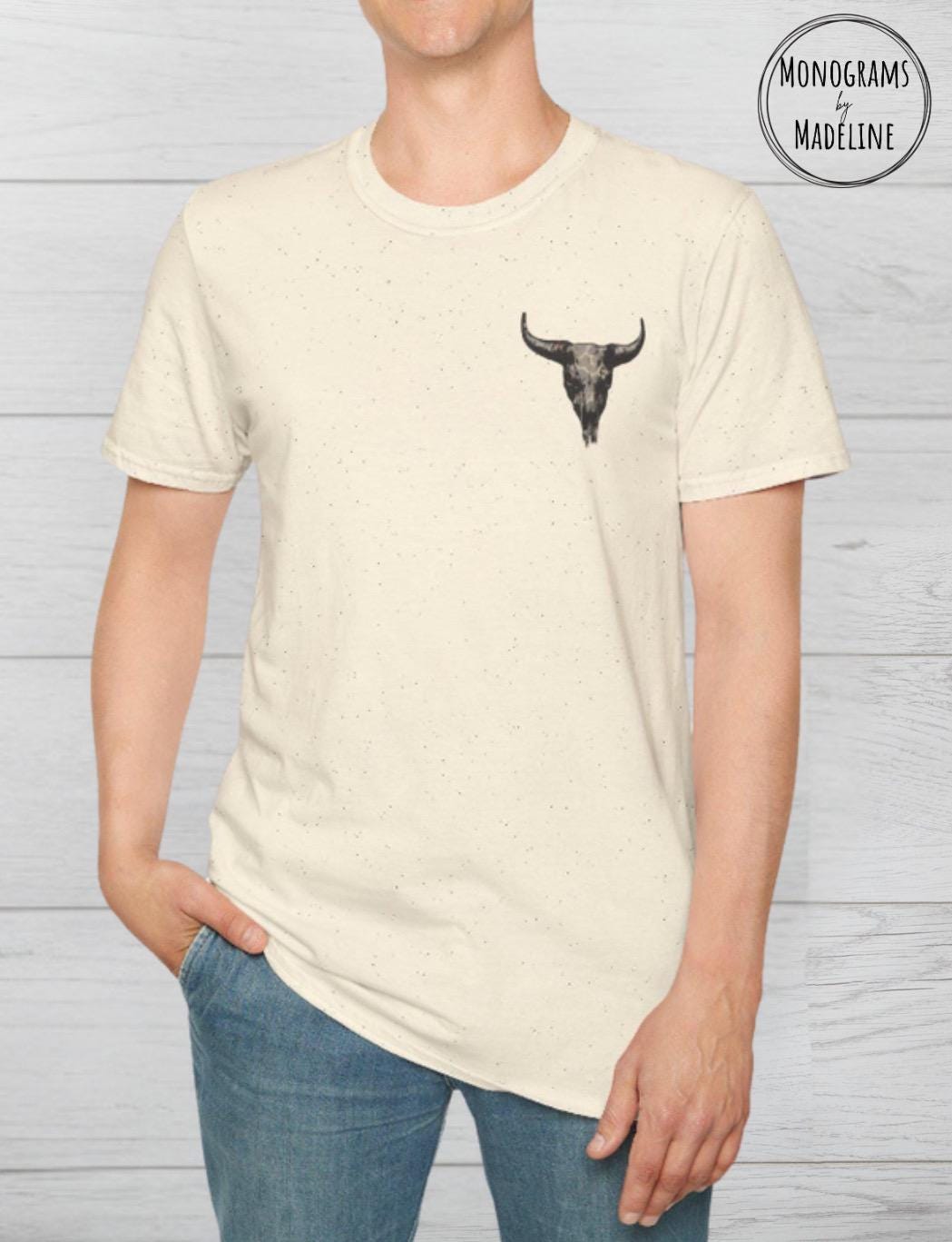 Western Bull Skull Graphic Tee - Cowboy Rodeo Shirt