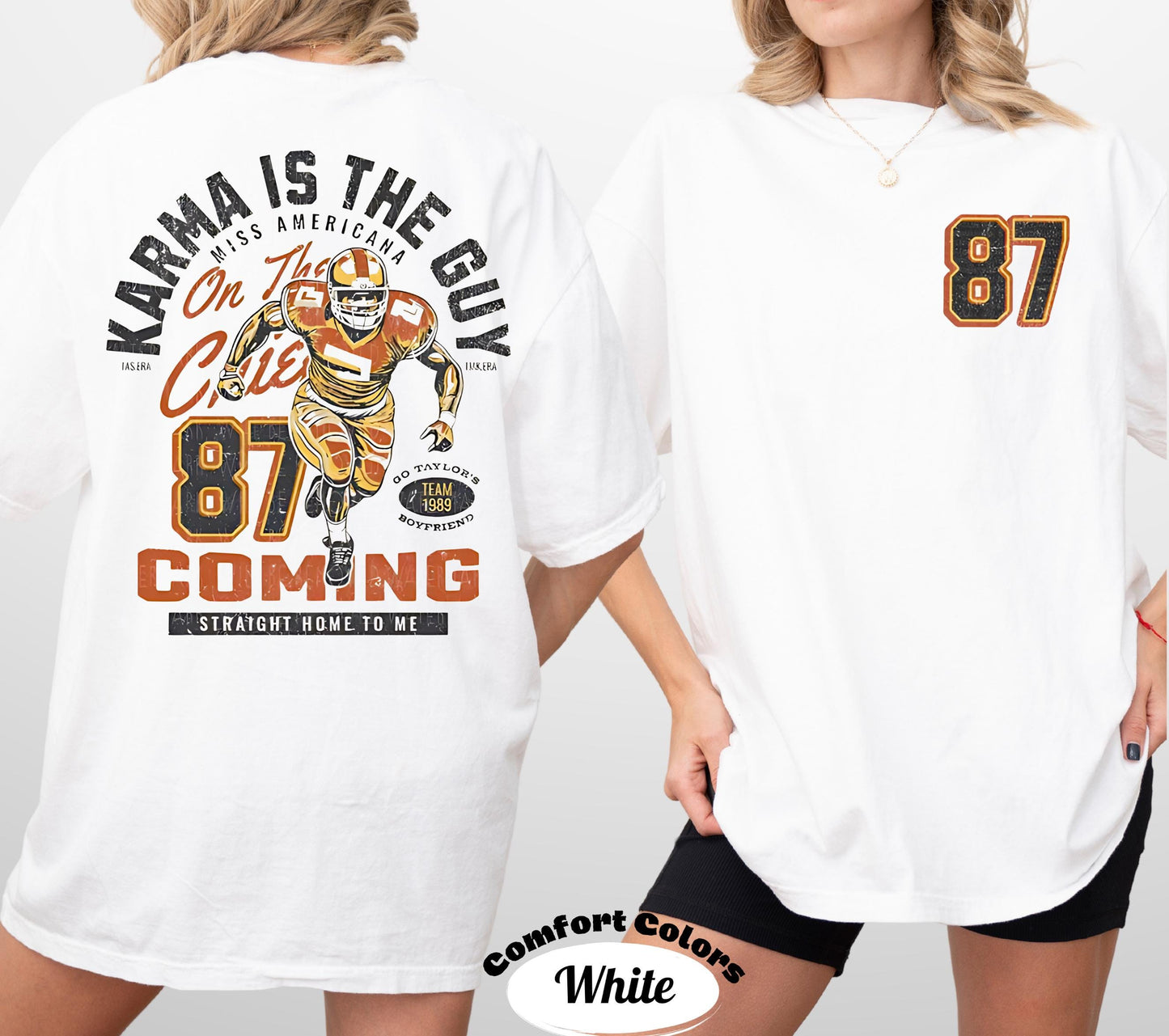 Comfort Colors Karma Is The Guy Football Shirt - Kansas City Chiefs Tee
