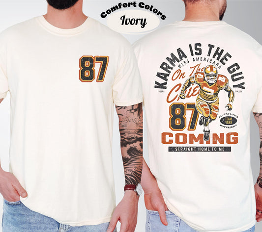 Comfort Colors Karma Is The Guy Football Shirt - Kansas City Chiefs Tee